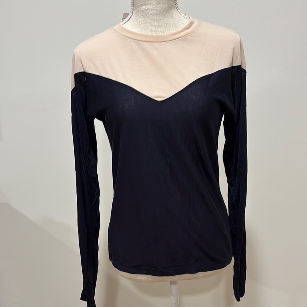 NEW TOPSHOP Two-Tone Long Sleeve Women's Top